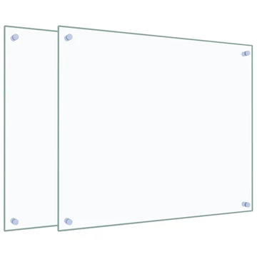 vidaXL 2 db átlátszó edzett üveg konyhai fröccsenésgátló 70 x 60 cm