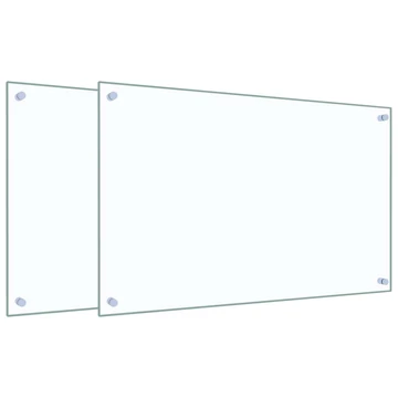 vidaXL 2 db átlátszó edzett üveg konyhai fröccsenésgátló 80 x 50 cm