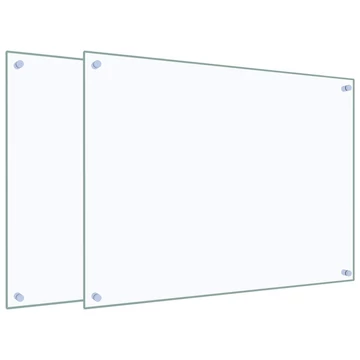 vidaXL 2 db átlátszó edzett üveg konyhai fröccsenésgátló 80 x 60 cm