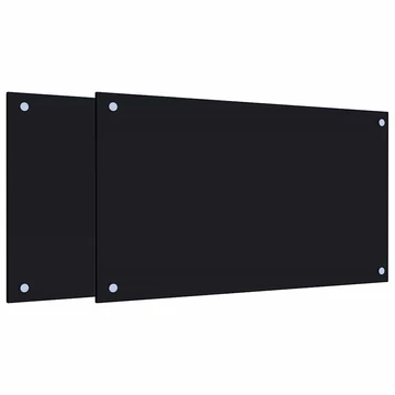 vidaXL 2 db fekete edzett üveg konyhai fröccsenésgátló 70 x 40 cm