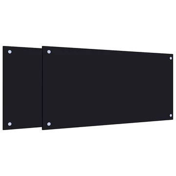 vidaXL 2 db fekete edzett üveg konyhai fröccsenésgátló 80 x 40 cm