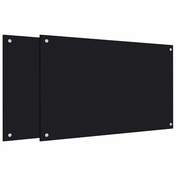 vidaXL 2 db fekete edzett üveg konyhai fröccsenésgátló 80 x 50 cm