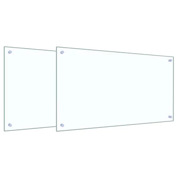 vidaXL Konyhai fröccsenésgátló 2 pcs ítlátszó 90 x 50 cm edzett üveg