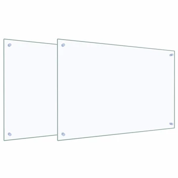 vidaXL Konyhai fröccsenésgátló 2 pcs ítlátszó 90 x 60 cm edzett üveg