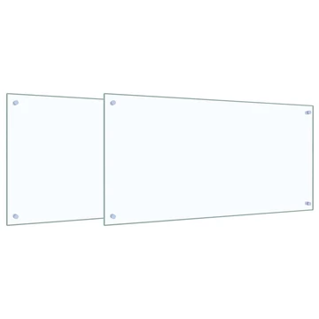 vidaXL Konyhai fröccsenésgátló 2 pcs ítlátszó 100 x 50 cm edzett üveg