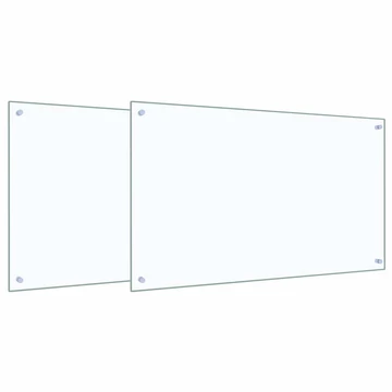 vidaXL Konyhai fröccsenésgátló 2 pcs ítlátszó 100 x 60 cm edzett üveg