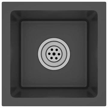 vidaXL fekete kézzel készült rozsdamentes acél mosogató