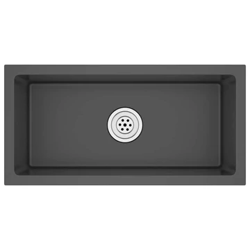 vidaXL fekete kézzel készült rozsdamentes acél mosogató