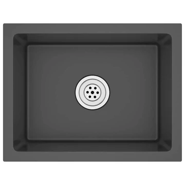 vidaXL fekete kézzel készült rozsdamentes acél mosogató