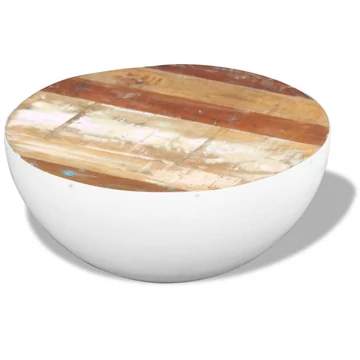 Csésze alakú újrahasznosított fa dohányzóasztal 60 x 60 x 30 cm