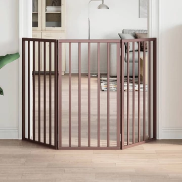 Barna nyárfa 3 paneles összecsukható kutyakapu 150 cm