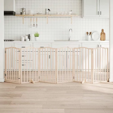 Összecsukható ajtós kutyakapu 6 panellel, 300 cm, nyárfa