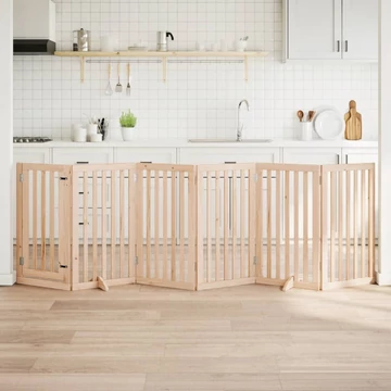 Összecsukható ajtós kutyakapu 6 panellel, 300 cm, nyárfa