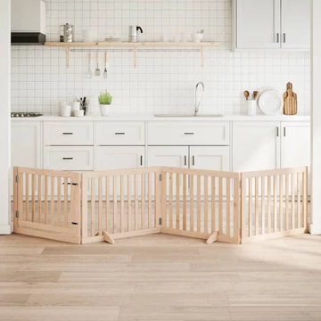 Nyárfa kutyakapu összecsukható ajtóval, 4 panellel, 320 cm