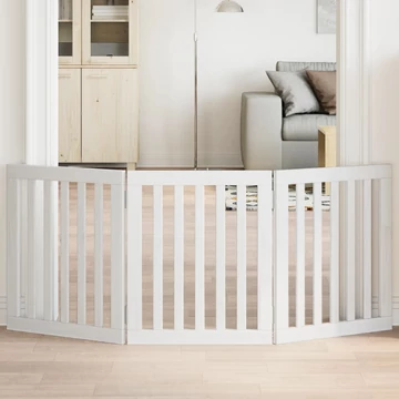 Fehér nyárfa 3 paneles összecsukható kutyakapu 150 cm