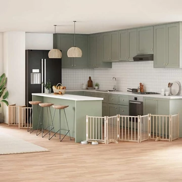 Nyárfa 12 paneles összecsukható kutyakapu ajtóval 600 cm