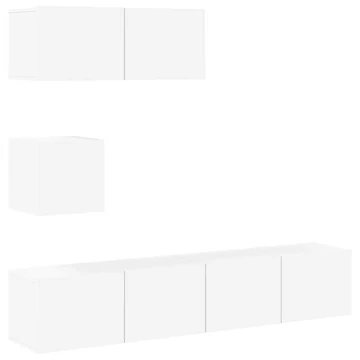 4 részes fehér TV-szekrényszett