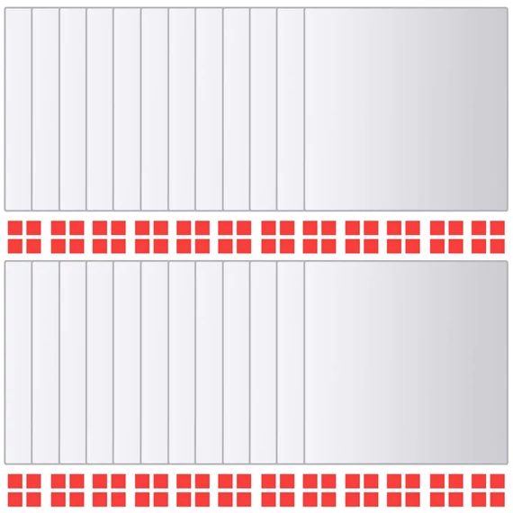 24 darabos, négyzetes tükörcsempe készlet