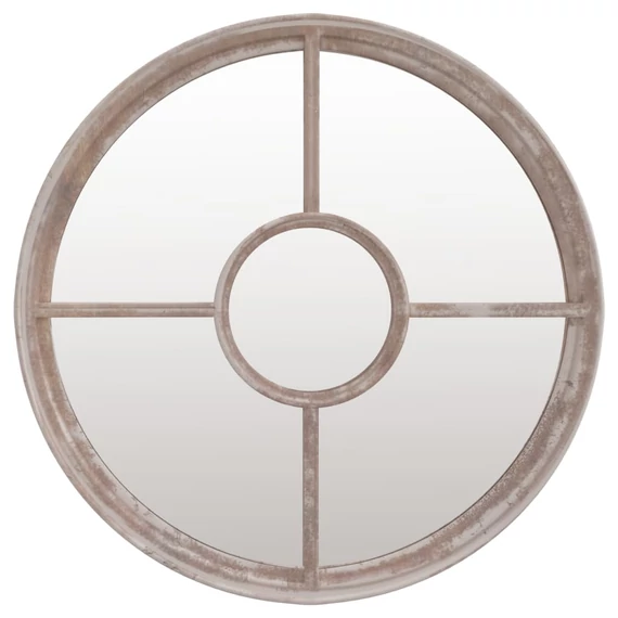 homokszínű kerek vas tükör beltéri használatra 60 x 4 cm