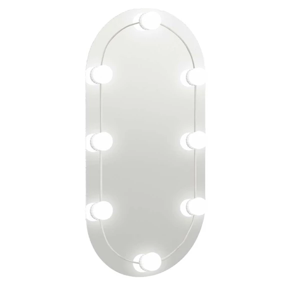 ovális üvegtükör LED-lámpákkal 80 x 40 cm