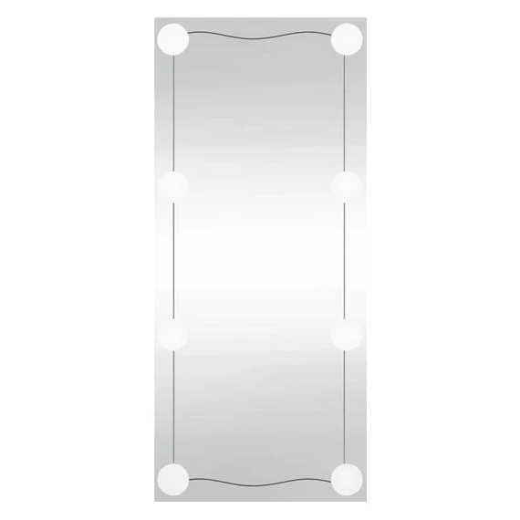 téglalap alakú üveg falitükör LED fényekkel 50 x 100 cm
