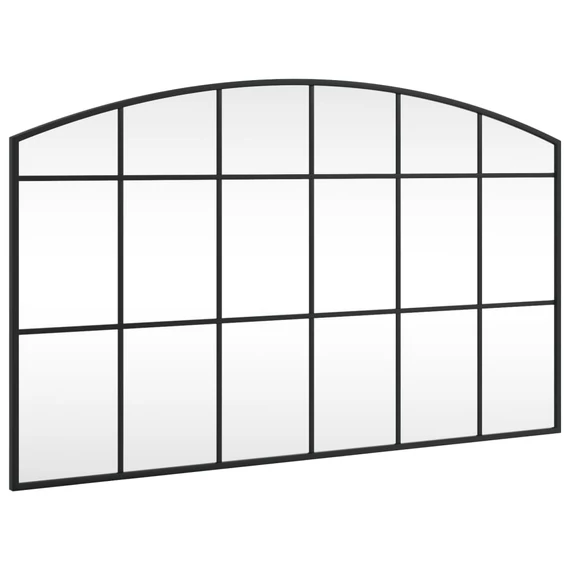 fekete ívelt vas fali tükör 100 x 60 cm