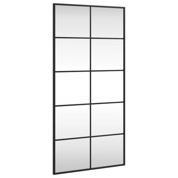 fekete téglalap alakú vas fali tükör 50 x 100 cm