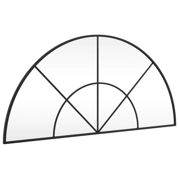 fekete ívelt vas fali tükör 100 x 50 cm