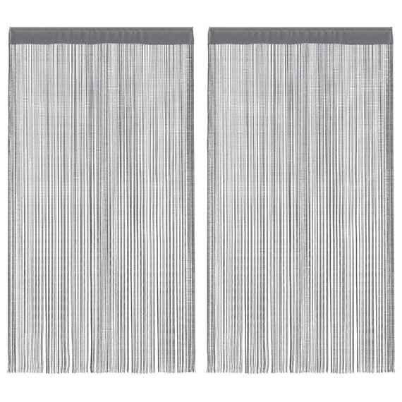 2 db antracit színű zsinóros függöny 100 x 250 cm