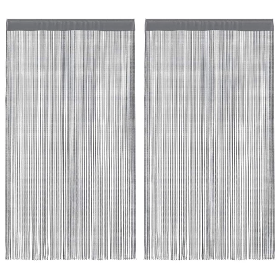 2 db antracit színű zsinóros függöny 140 x 250 cm