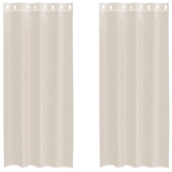2 db krémszínű fátyolfüggöny rojtokkal 140x245 cm