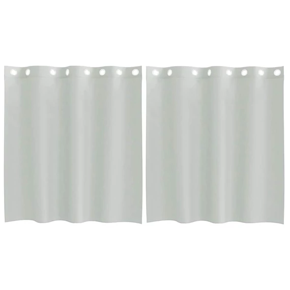 2 db világosszürke fátyolfüggöny rojtokkal 140x140 cm