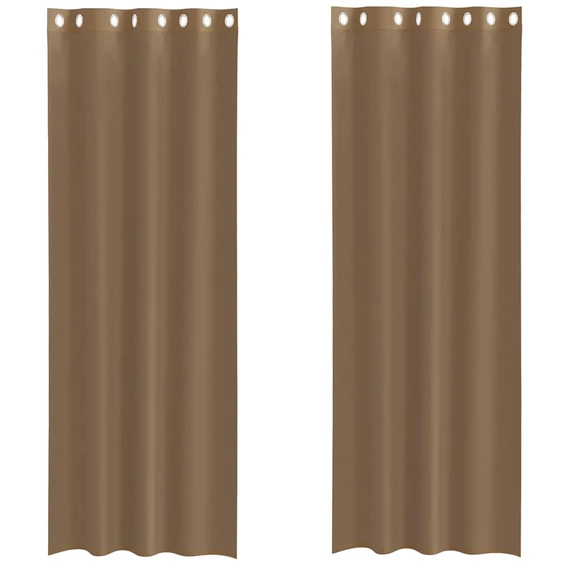 2 db világosbarna színű fátyolfüggöny rojtokkal