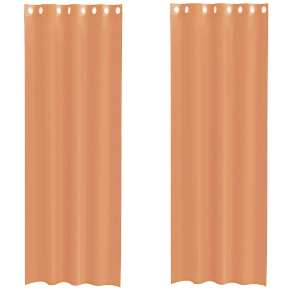 2 db terrakotta színű voile fátyolfüggöny rojtokkal
