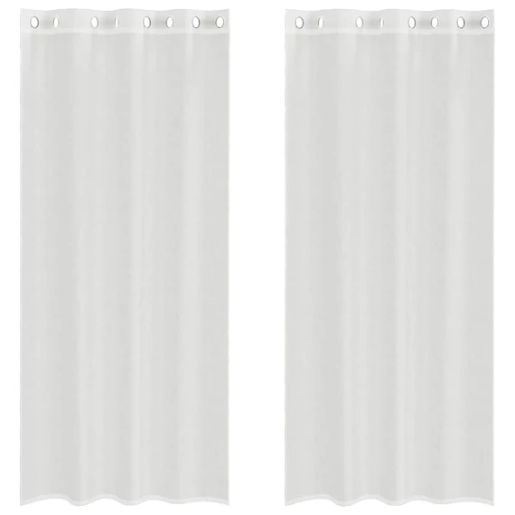 2 db fehér fátyolfüggöny rojtokkal