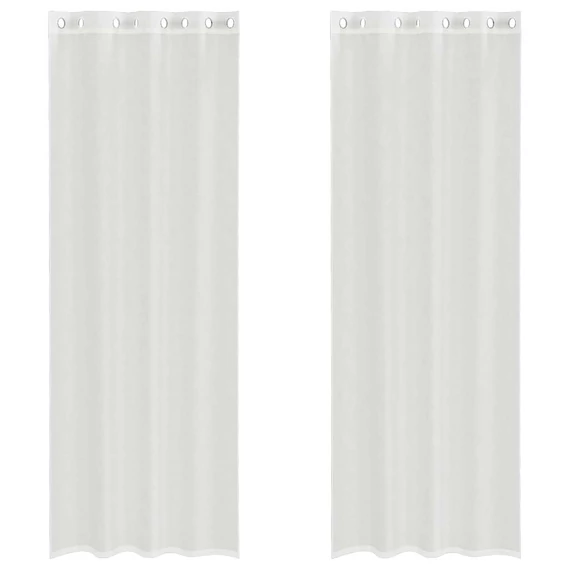 2 db fehér fátyolfüggöny rojtokkal