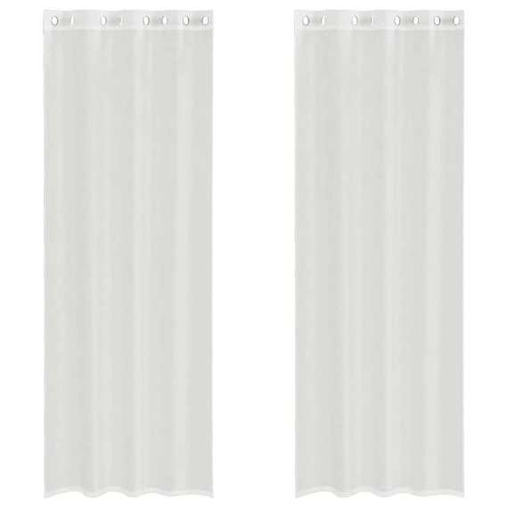 2 db fehér fátyolfüggöny rojtokkal