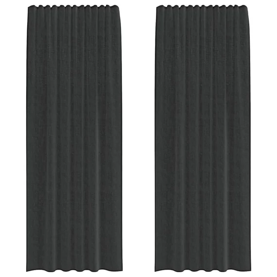 2 db fekete voile függönyök rúd zsebekkel