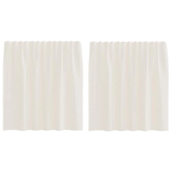 2 db krém színű voile függönyök rúd zsebekkel