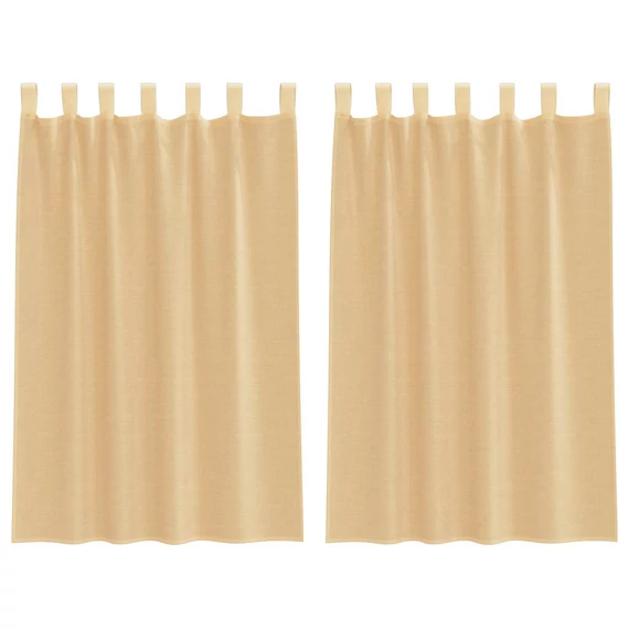 2 db homokszínű voile függönyök rúd zsebekkel