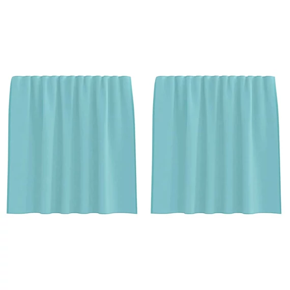 2 db türkizkék voile függönyök rúd zsebekkel