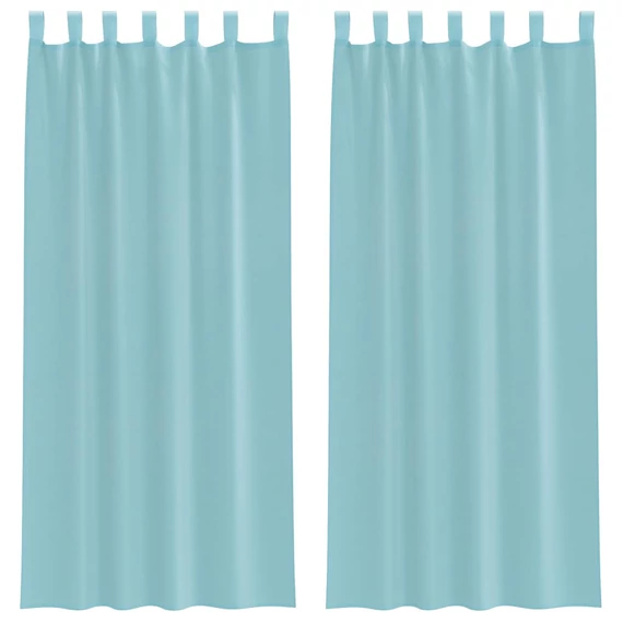 2 db türkizkék voile függönyök rúd zsebekkel