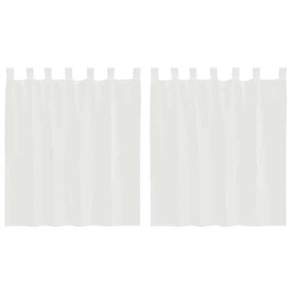 2 db fehér voile függönyök rúd zsebekkel