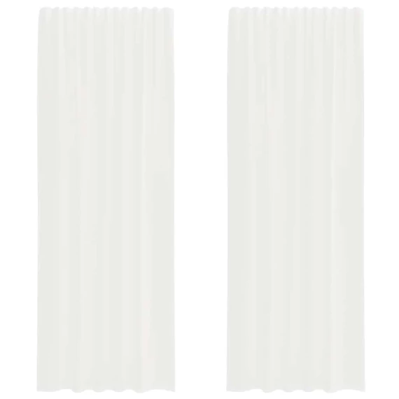 2 db fehér voile függönyök rúd zsebekkel
