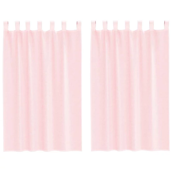 2 db világos Rózsaszínű fátyolfüggöny hurokkal 140x175 cm