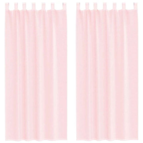 2 db világos Rózsaszínű fátyolfüggöny hurokkal 140x225 cm