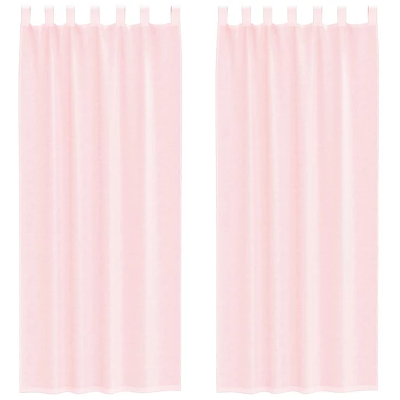 2 db világos Rózsaszínű fátyolfüggöny hurokkal 140x260 cm