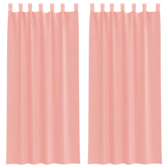 2 db Rózsaszín fátyolfüggöny hurokkal 140x225 cm