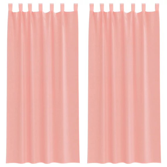 2 db Rózsaszín fátyolfüggöny hurokkal 140x245 cm