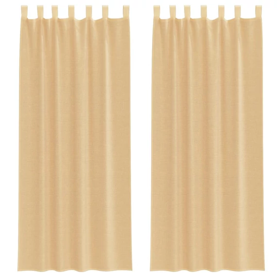 2 db homokszínű fátyolfüggöny hurokkal 140x260 cm